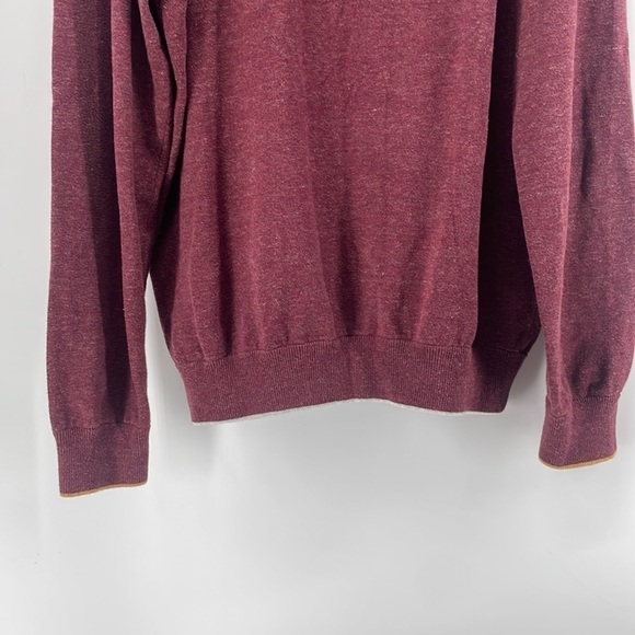 Robert Graham v neck sweater burgandy 100% cotton business casual career event - Picture 13 of 13